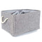 TheWarmHome Foldable Jumbo Fabric Storage Bins Grey Basket for Gifts Empty (18.9×15×11.8 inch)