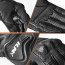 ILM Goatskin Leather Motorcycle Motorbike Powersports Racing Gloves Touchscreen For Men and Women Black (XXL, Black Perforated)