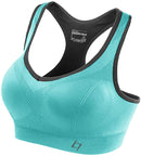 FITTIN Racerback Sports Bras - Padded Seamless Med Impact Support for Yoga Gym Workout Fitness