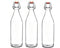 Seacoast Clear Glass Bottle with Swing Top Stopper, 33.75 Oz Round Pack of 4