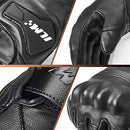 ILM Goatskin Leather Motorcycle Motorbike Powersports Racing Gloves Touchscreen For Men and Women Black (XXL, Black Perforated)