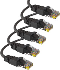 Maximm Ethernet Cable Cat6 Snagless - 6 Feet - Multi-Color - [5 Pack] - Pure Copper - UL Listed - Cable Ties Included