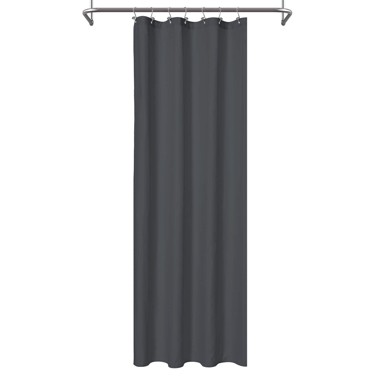 N&Y HOME Caregiver Attendant 36 inches Height Weighted Fabric Shower Curtain Machine Washable,Water Repellent Bathroom Curtains with Grommets, White, 48x36 inch