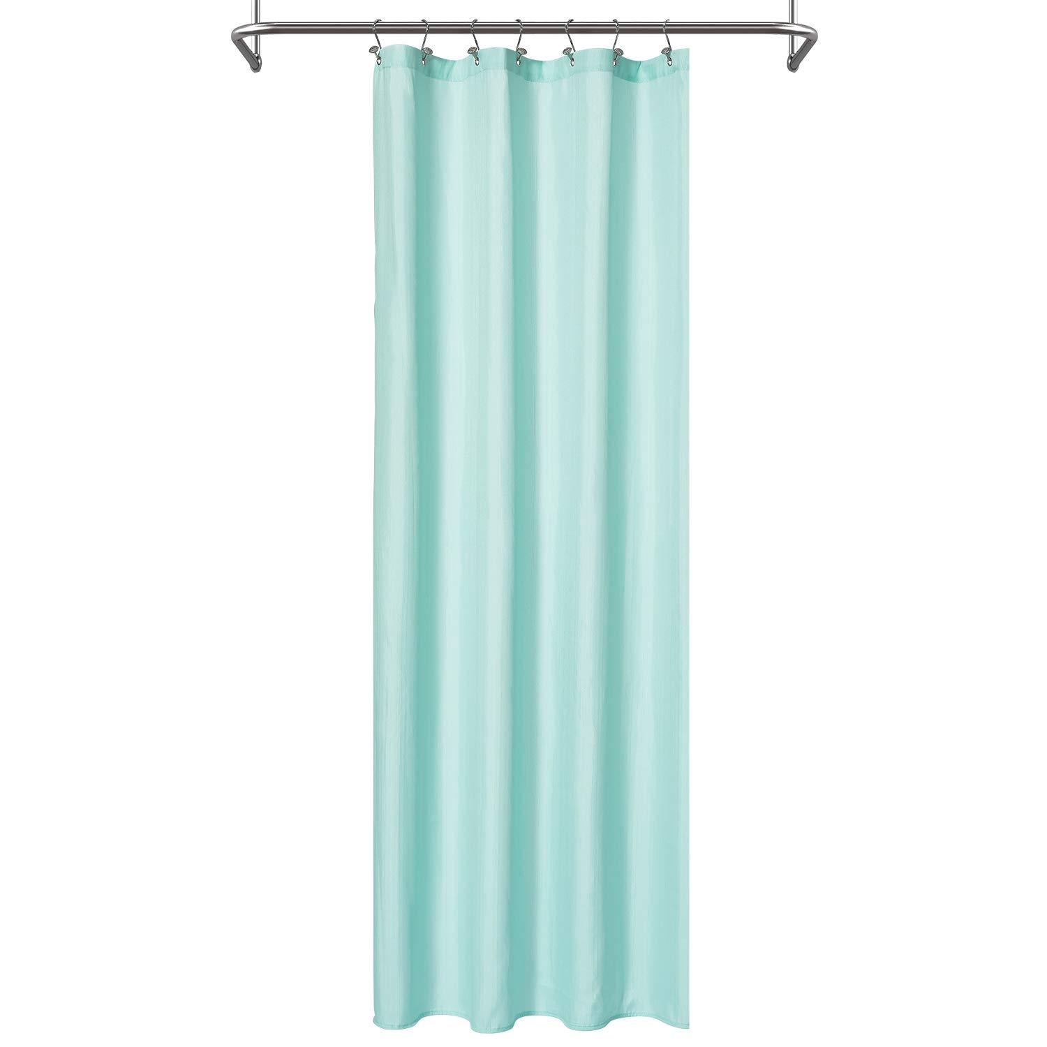 N&Y HOME Extra Long Shower Curtain Liner Fabric 72 x 96 inches, Hotel Quality, Washable, Water Repellent, White Spa Bathroom Curtains with Grommets, 72x96