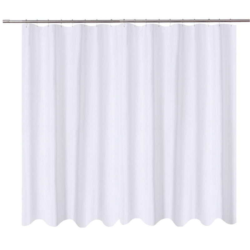 N&Y HOME Fabric Shower Curtain Liner Extra Long Stall Size 54 Width by 80 Length inches, Hotel Quality, Washable, White Bathroom Curtains with Grommets, 54x80