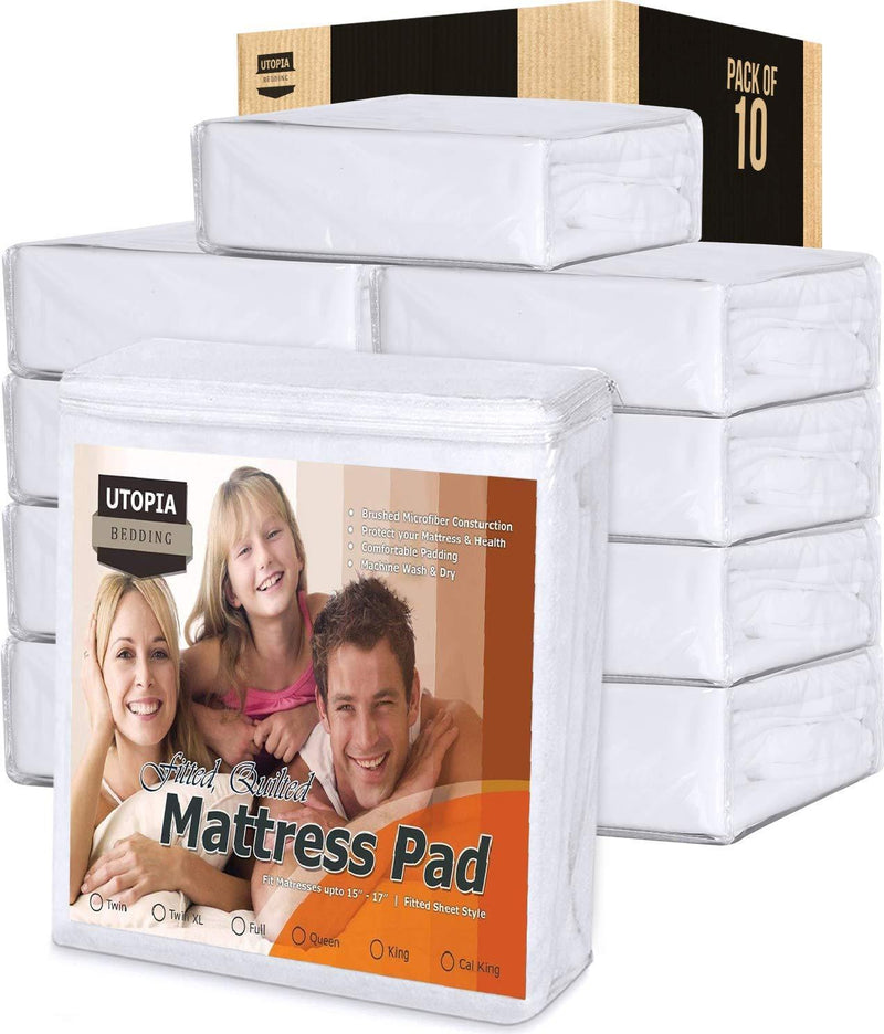 CHOKIT Quilted Fitted Mattress Pad (King) - Mattress Cover Stretches up to 16 Inches Deep - Mattress Topper