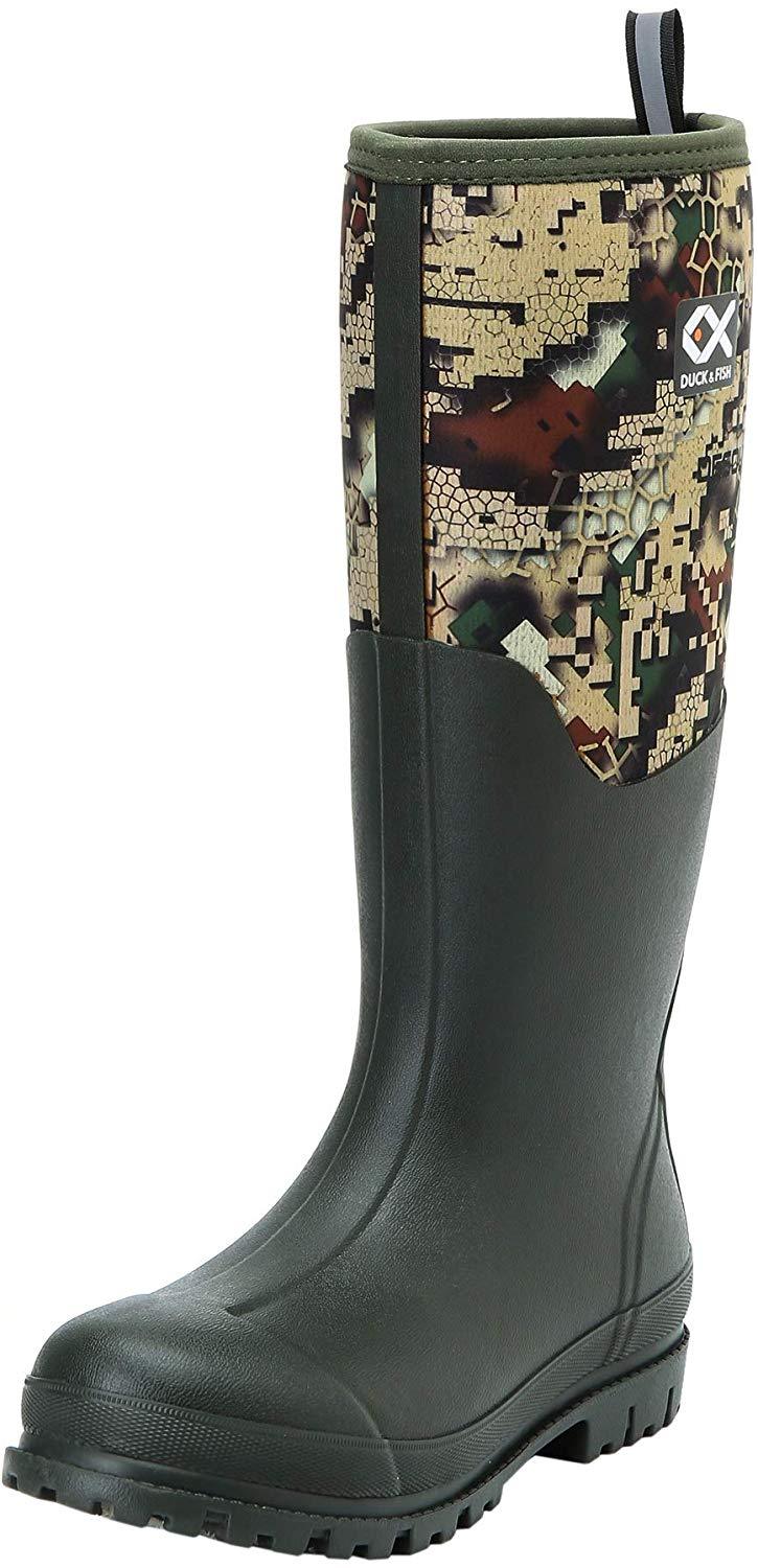 Duck and Fish 16 inches Fishing Hunting Neoprene High Rubber Overlay Molded Outsole Knee Boot