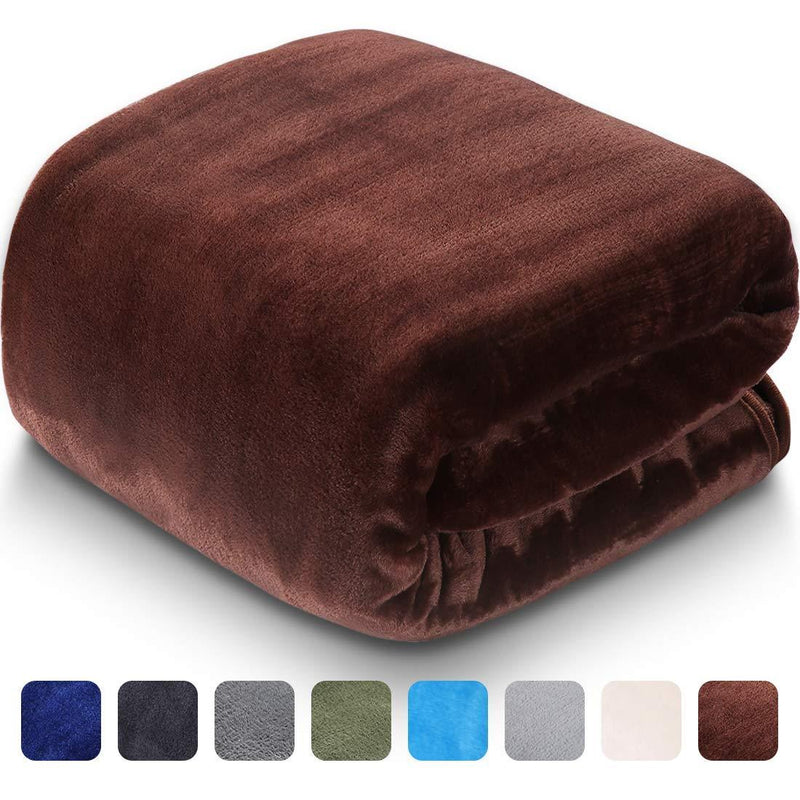 LEISURE TOWN Soft Blanket Queen Size All Season Fleece Blankets Lightweight Warm, Luxury Cozy Plush Throw Blanket for Sofa Bed Couch, 90 by 90 Inches, Dark Grey