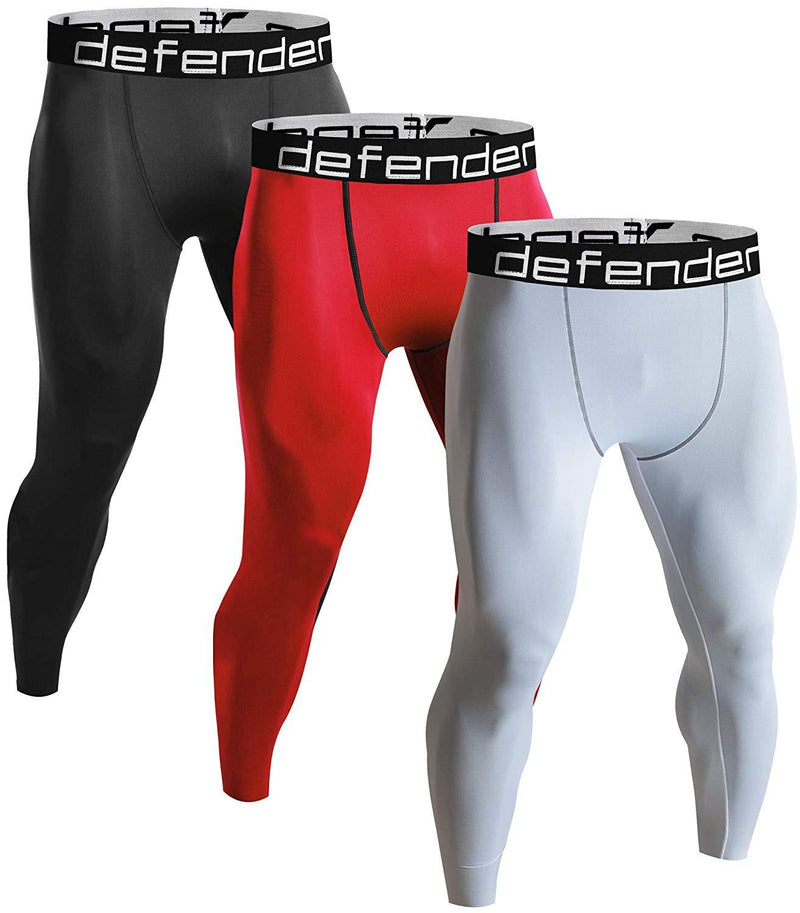 Defender Men's Compression Baselayer Pants Legging Shorts Shirts Tights Running