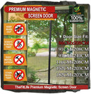 TheFitLife Magnetic Screen Door - Heavy Duty Mesh Curtain with Full Frame Hook and Loop Powerful Magnets that Snap Shut Automatically - Black 36"x83" Fits Door Size up to 34"x82" Max