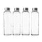 Seacoast - 18 Oz Glass Juice Bottles With Regular 18/10 Steel Caps (6, Clear)