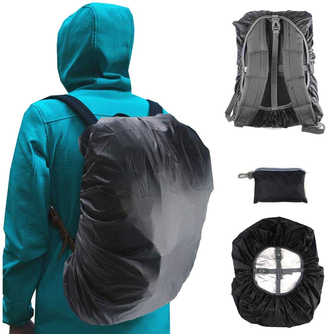 Frelaxy Waterproof Backpack Rain Cover for (15-90L), 2025 Upgraded Triple Waterproofing, Antislip Cross Buckle Strap, Ultralight Compact Portable, for Hiking, Camping, Biking, Outdoor, Traveling