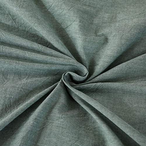 SORMAG 100% Washed Cotton Duvet Cover 3 Piece, Comforter Cover California King Size, Ultra Soft with Zipper Closure, Corner Ties, Simple Bedding Style, Gray White Plaid