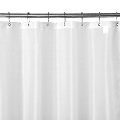 N&Y HOME Caregiver Attendant 36 inches Height Weighted Fabric Shower Curtain Machine Washable,Water Repellent Bathroom Curtains with Grommets, White, 48x36 inch