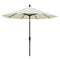 California Umbrella 9' Round Aluminum Market Umbrella, Crank Lift, Collar Tilt, White Pole, Sunbrella Pacific Blue