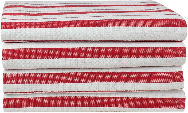 COTTON CRAFT - 12 Pack - Twill Stripe Kitchen Towel - Multi- 100% Cotton - Oversized 16x28 - Modern Clean Striped Pattern