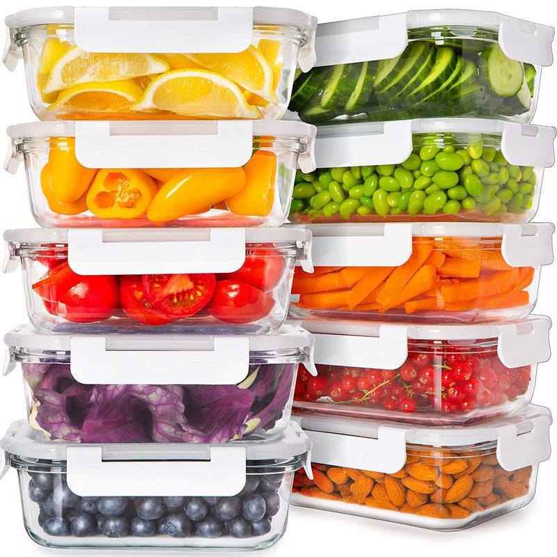  KOMUEE Glass Meal Prep Containers 2 Compartments, 5