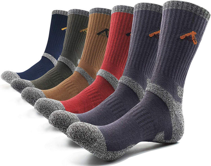 PEACE OF FOOT Hiking Socks boot socks For Mens 6(5+1) Pairs Multi Sports Trekking Climbing Camping working Crew Socks