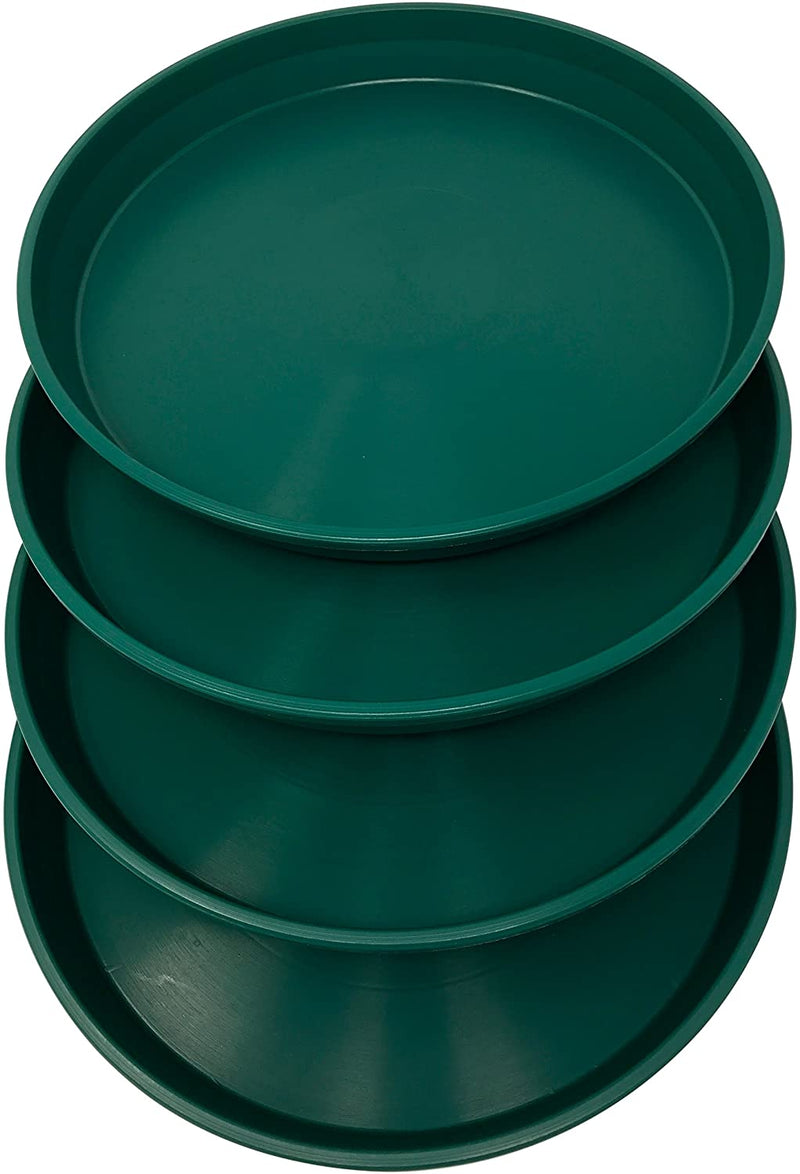 The Blooming Jungle Round Plastic Plant Saucer 9" Set of 4 Units (Black Color)