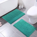 Office Marshal 16x24 Inches Non-Slip Bathroom Rug Shag Shower Mat Machine-Washable Bath Mats with Water Absorbent Soft Microfibers, 2 Pack, Black