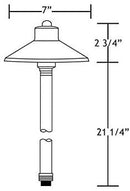 China Hat 12V Black Brass Path Light (7" Shade, 25" Tall) by sunduck