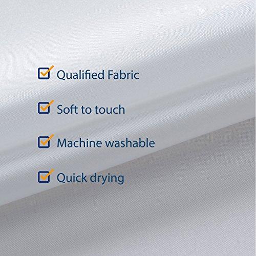 N&Y HOME Extra Long Shower Curtain Liner Fabric 72 x 96 inches, Hotel Quality, Washable, Water Repellent, White Spa Bathroom Curtains with Grommets, 72x96