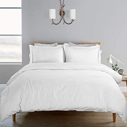 SORMAG 100% Washed Cotton Duvet Cover 3 Piece, Comforter Cover California King Size, Ultra Soft with Zipper Closure, Corner Ties, Simple Bedding Style, Gray White Plaid