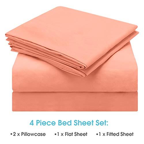 BYSURE White Sheets Queen Size 4 Piece Bed Sheets Set - Ultra Soft 1800 Thread Count Double Brushed Microfiber, Deep Pockets, Hypoallergenic, Wrinkle & Fade Resistant Cooling Bed Sheets