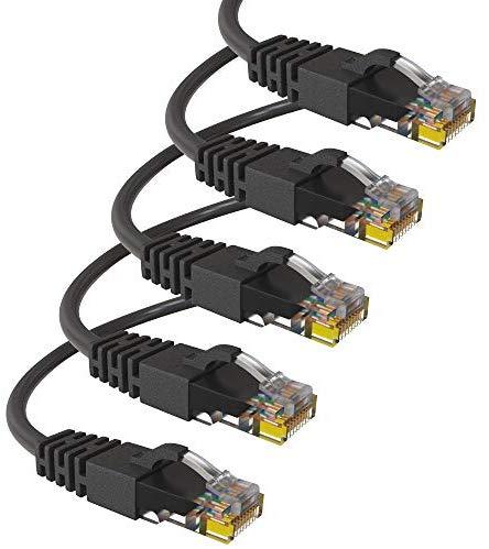 Maximm Ethernet Cable Cat6 Snagless - 6 Feet - Multi-Color - [5 Pack] - Pure Copper - UL Listed - Cable Ties Included