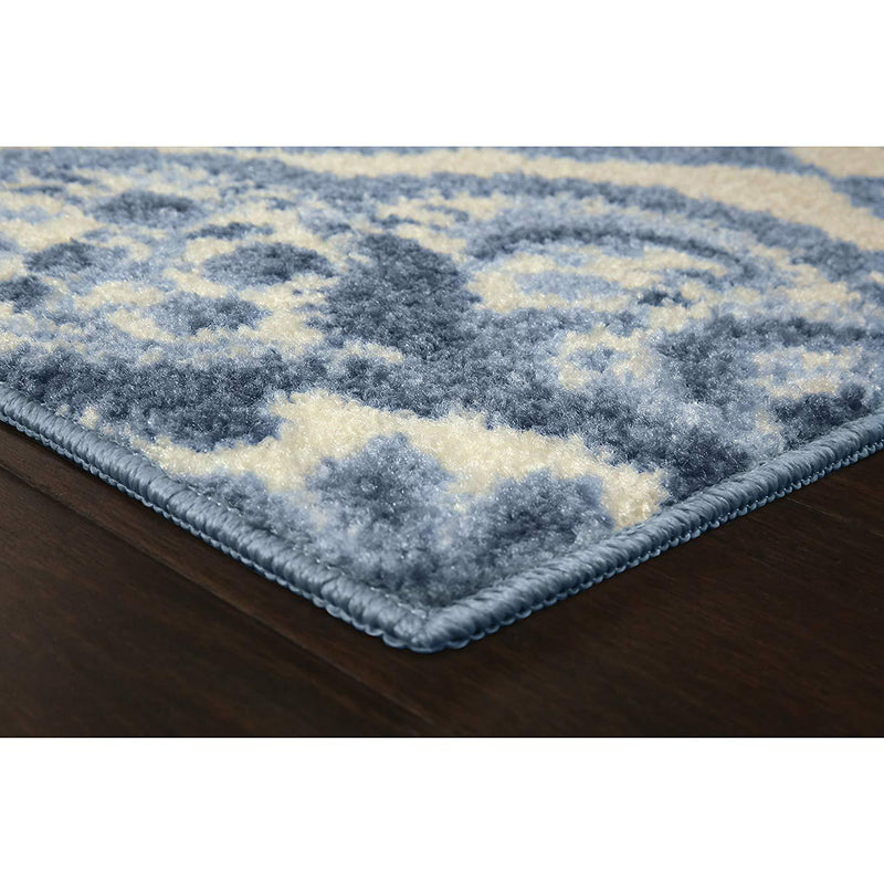 Maples Rugs Kitchen Rug - Vivian 2.5 x 4 Non Skid Small Accent Throw Rugs [Made in USA] for Entryway and Bedroom, 2'6 x 3'10, Blue