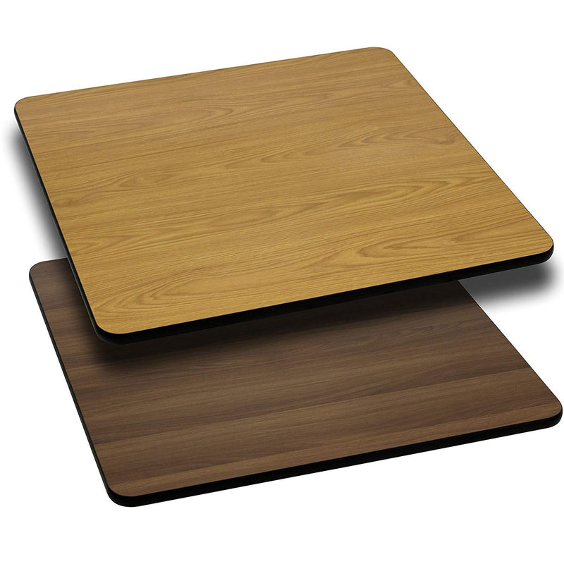 Reversible Laminate Table Top Finish: Black/Mahogany, Size: 36" Square