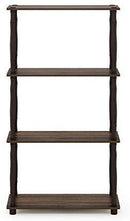 Furinno (99557BK/GY) Turn-N-Tube 4-Tier Multipurpose Shelf Display Rack - Black/Grey