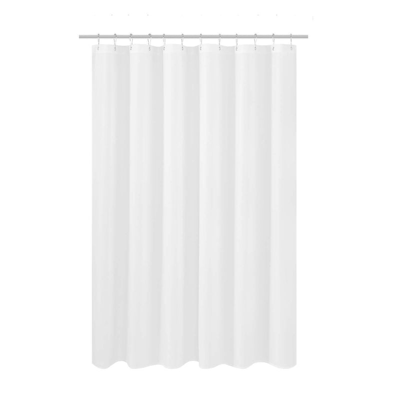 N&Y HOME Fabric Shower Curtain Liner Extra Long Stall Size 54 Width by 80 Length inches, Hotel Quality, Washable, White Bathroom Curtains with Grommets, 54x80