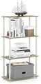 Furinno (99557BK/GY) Turn-N-Tube 4-Tier Multipurpose Shelf Display Rack - Black/Grey