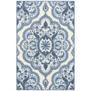 Maples Rugs Kitchen Rug - Vivian 2.5 x 4 Non Skid Small Accent Throw Rugs [Made in USA] for Entryway and Bedroom, 2'6 x 3'10, Blue