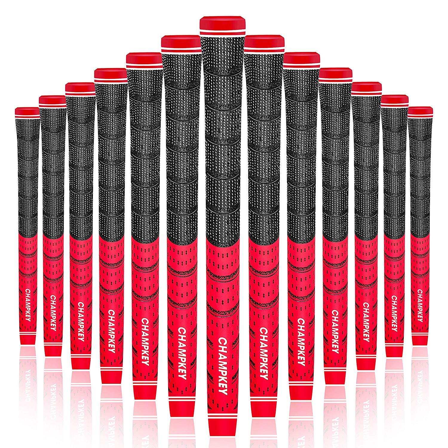 Champkey Multi Compound Golf Grips Set of 13 (5 Oz Solvent,Hook Blade,15 Tapes & Vise Clamp Available)-Choose Between 13 Grips & All Repair Kits and 13 Grips & 15 Tapes