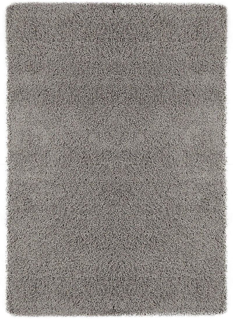 Ottomanson Cozy Color Solid Contemporary Living and Bedroom Soft Shag Area Rug, 5'3" L x 7'0" W, Gray