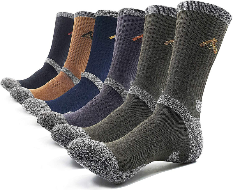 PEACE OF FOOT Hiking Socks boot socks For Mens 6(5+1) Pairs Multi Sports Trekking Climbing Camping working Crew Socks