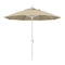 California Umbrella 9' Round Aluminum Market Umbrella, Crank Lift, Collar Tilt, White Pole, Sunbrella Pacific Blue