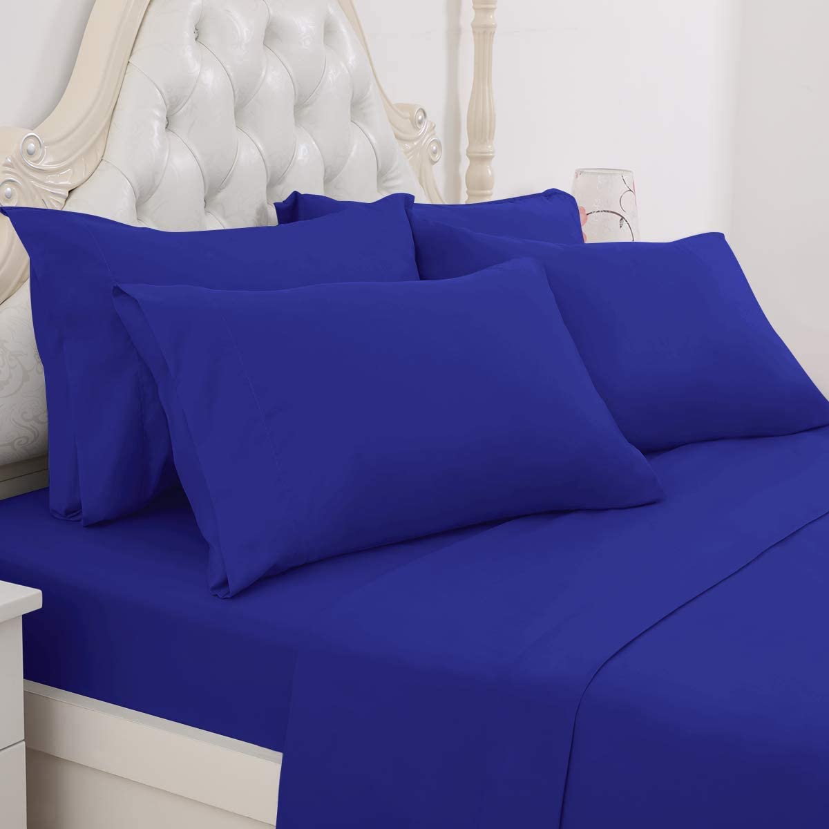 BYSURE Hotel Luxury Bed Sheets Set 4 Piece(Twin, Black) - Super Soft 1800 Thread Count 100% Microfiber Sheets with Deep Pockets, Wrinkle & Fade Resistant