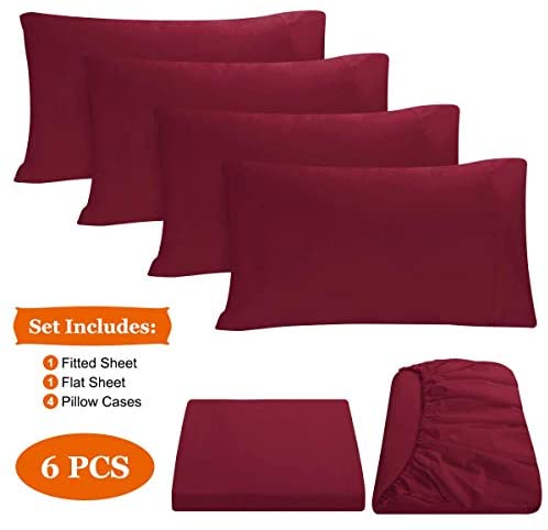 BYSURE Hotel Luxury Bed Sheets Set 4 Piece(Twin, Black) - Super Soft 1800 Thread Count 100% Microfiber Sheets with Deep Pockets, Wrinkle & Fade Resistant