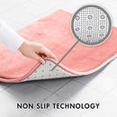 Office Marshal Memory Foam Bath Mat Non Slip Absorbent Super Cozy Velvet Bathroom Rug Carpet (60 inches X 17 inches, Gray)