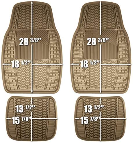 Custom Accessories Armor All 78842 4-Piece Tan All Season Rubber Floor Mat