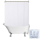 N&Y HOME Caregiver Attendant 36 inches Height Weighted Fabric Shower Curtain Machine Washable,Water Repellent Bathroom Curtains with Grommets, White, 48x36 inch