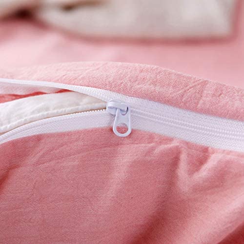 SORMAG 100% Washed Cotton Duvet Cover 3 Piece, Comforter Cover California King Size, Ultra Soft with Zipper Closure, Corner Ties, Simple Bedding Style, Gray White Plaid