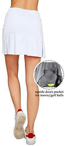 Cityoung Women's Casual Pleated Tennis Golf Skirt with Underneath Shorts Running Skorts