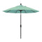 California Umbrella 9' Round Aluminum Market Umbrella, Crank Lift, Collar Tilt, White Pole, Sunbrella Pacific Blue