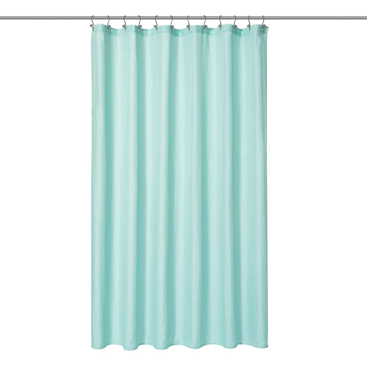 N&Y HOME Extra Long Shower Curtain Liner Fabric 72 x 96 inches, Hotel Quality, Washable, Water Repellent, White Spa Bathroom Curtains with Grommets, 72x96