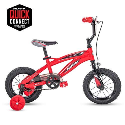 Huffy Kid Bike Moto X, Fast Assembly Quick Connect, 12", Gloss Red