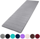 Office Marshal Memory Foam Soft Bath Mats - Non Slip Absorbent Bathroom Rugs Extra Large Size Runner Long Mat for Kitchen Bathroom Floors 24"x70", Grey